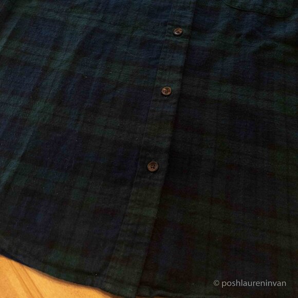 L.L. Bean Women's Scotch Plaid Flannel Shirt – Black Watch – US Small Tall - Picture 4 of 6